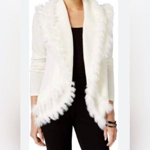 Alfani faux fur open front cardigan ultra lux Can’t describe how beautiful it is